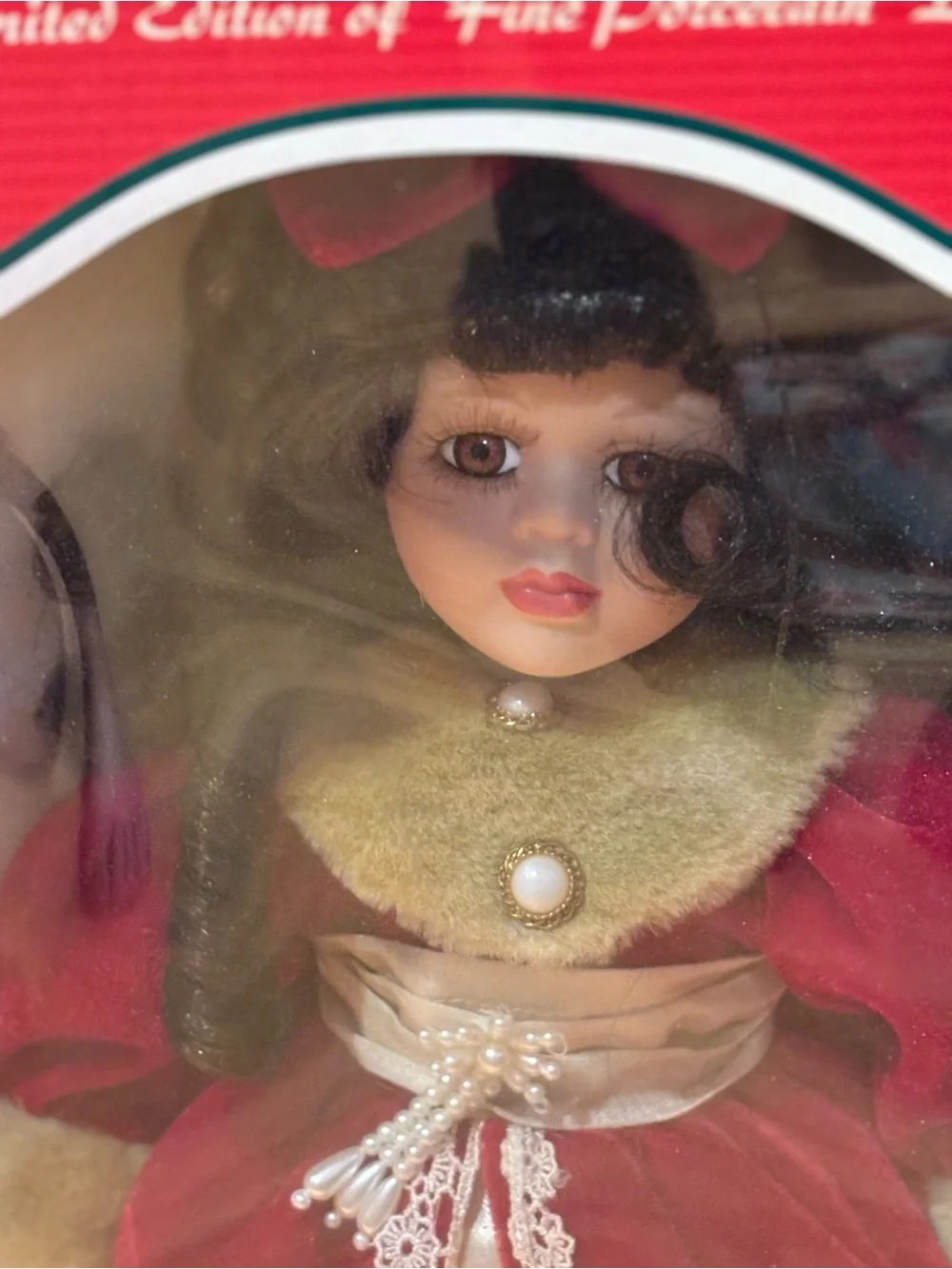 Jo-Ann Collection Limited Edition Porcelain Doll - Red & Gold Holiday Dress